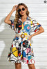 Women’s Belted Short Sleeve Midi Dress by FitiqueFit