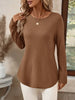 Plus Size Casual Waffle Knit Long Sleeve T-Shirt by Simply Love