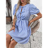 Women’s Striped Tie-Front Puff Sleeve Mini Dress by FitiqueFit