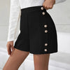 Decorative Buckle Design Elastic Waist Stretchy Knit Fabric by My Store