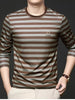 Men's Plus Size Striped Long Sleeve Thickened Warm T-Shirt by Simply Love