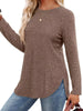 Ribbed Knit Long Sleeve T-Shirt by Simply Love