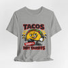 TACOS NOT TARIFFS Tee | taco pun, protest typography by Tristan’s Treehouse