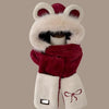 Bow-style Warm Three-piece Set Winter Cycling Windproof Scarf And Gloves Combo by My Store