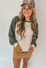 Camel Waffle Color Block Raglan Sleeve Top by Wild and Free Boutique