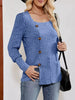 Ribbed Knit Slit Long Sleeve T-Shirt by Simply Love