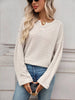 Striped Notched Long Sleeve T-Shirt by Simply Love
