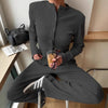 Women's Half-High-Neck Ribbed Knit Cardigan & Button-Front Trousers Set by FitiqueFit