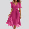 Chiffon Print V-Neck Dress – Elegant Two-Piece Set Midi Dress by FitiqueFit