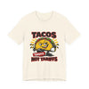 TACOS NOT TARIFFS Tee | taco pun, protest typography by Tristan’s Treehouse