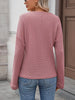 Striped Notched Long Sleeve T-Shirt by Simply Love