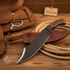 Hand-Forged High Carbon Steel Bowie Knife – 13-Inch Trailing Point by JW SteelCrafts