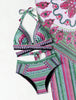 Women's Split Cross Strap Retro Ethnic Style Swimsuit