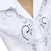 Women’s Contrast Lace Long-Sleeve Button‑Down Blouse by FitiqueFit