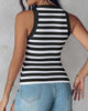 Women's Slim Striped Vest with Bralette – Chic Sleeveless Tank Top by FitiqueFit