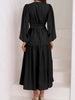 Lightweight Deep V-Neck Balloon Sleeve Maxi Dress Elegant & Flowing Silhouette Unique Dress by Stevvex