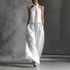 Loose-Fitting Sleeveless Top and Wide-Leg Pants Two-Piece Set. by FitiqueFit