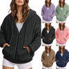 Long Zip-Up Hoodie – Soft Cotton Velvet, Oversized Fit by FitiqueFit