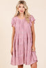 Lace Detail Ruffled Button Down Tiered Dress For Women – Romantic, Fluttering, Delicate, Feminine & Elegant Design by Stevvex