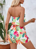 Tropical Print Strapless Elastic Waist Romper by Wild and Free Boutique