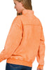 Zenana Acid Wash Fleece Half Zip Pullover Sweatshirt
