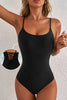 Dearlove Black Thin Strap Strappy Lace-up Open Back One Piece Swimsuit by Wild and Free Boutique
