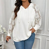 Women’s Plus Size Hoodie – Lace Long Sleeve Pullover Top by FitiqueFit