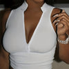 Women’s Ribbed V-Neck Zipper Camisole by FitiqueFit