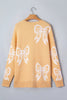 Golden Fleece Bow Pattern Drop Shoulder Loose Sweater by Wild and Free Boutique