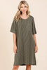 Urban Rib Knit Short Sleeve Tee Dress For Women – Comfortable, Trendy, Chic & Versatile Dress for Casual Occasions by Stevvex