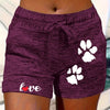 Women's Printed Elastic Waist Cropped Shorts With Pockets by FitiqueFit