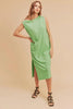 Side Slit Round Neck Sleeveless Midi Dress For Women Casual Chic with Side Slits for Modern Elegance by Stevvex