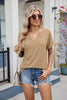 Florira Notched Short Sleeve T-Shirt by Simply Love