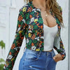 Women’s Floral Short Jacket – Casual Long Sleeve Outerwear by FitiqueFit
