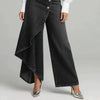 Women's Washed Denim Skort with Button Closure by FitiqueFit