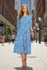 Women’s Floral Patchwork Three-Quarter Sleeve Dress by FitiqueFit