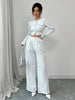 Women’s Tweed Pearl-Button Jacket & Pants Set by FitiqueFit