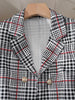 Plus Size Plaid Skirt Suit for Women – Two-Piece Blazer and High Waist Skirt Set by FitiqueFit