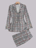 Plus Size Plaid Skirt Suit for Women – Two-Piece Blazer and High Waist Skirt Set by FitiqueFit