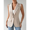 Women's Sleeveless Open-Front Vest Blazer – Work & Office Jacket by FitiqueFit