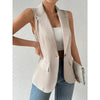 Women's Sleeveless Open-Front Vest Blazer – Work & Office Jacket by FitiqueFit
