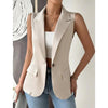 Women's Sleeveless Open-Front Vest Blazer – Work & Office Jacket by FitiqueFit