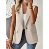 Women's Sleeveless Open-Front Vest Blazer – Work & Office Jacket by FitiqueFit