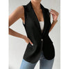 Women's Sleeveless Open-Front Vest Blazer – Work & Office Jacket by FitiqueFit