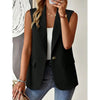 Women's Sleeveless Open-Front Vest Blazer – Work & Office Jacket by FitiqueFit