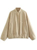 Autumn Casual Full Size Drop Shoulder Snap Down Jacket with Buttoned Front and Pockets by Stevvex