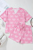 Bowknot Printed Notched T-Shirt and Shorts Set by Simply Love