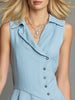 Women's Asymmetrical Sleeveless Mini Dress – Slim Fit Polo Neck by FitiqueFit