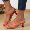 Women's Square Toe Chunky Heel Open-Toe Sandals – Cross Strap by FitiqueFit