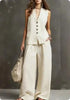 Women's Sleeveless Vest & Wide-Leg Pants Two-Piece Set – 10 Colors XS–3XL by FitiqueFit